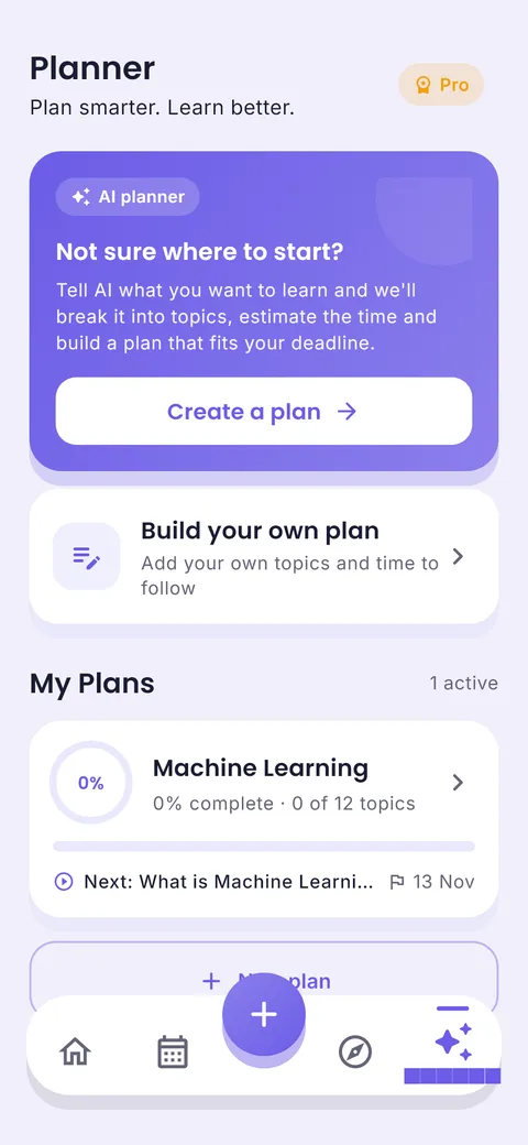 ClassTrack AI planner with a Machine Learning plan